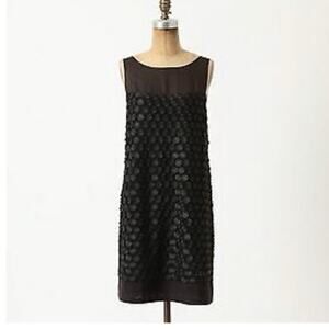 Anthropologie LEIFSDOTTIR Black Pamela Dot Lace Dress, Size 14